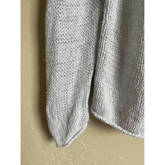 J. Jill Size Medium Relaxed Light Blue Open Knit Pullover Cotton Blend Sweater B - Picture 6 of 8